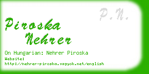piroska nehrer business card